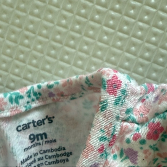 Carter’s|Baby girl Ditsy Floral Pink short sleeve dress bodysuit with cardigan• - Picture 5 of 5